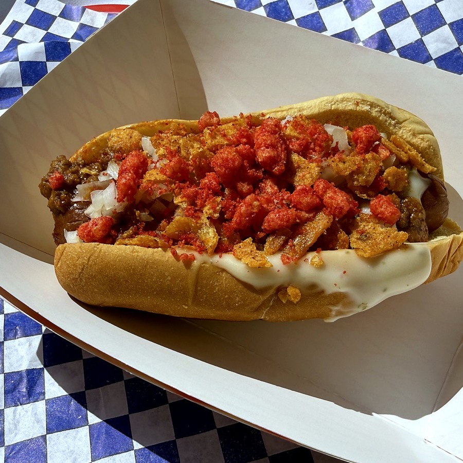 Chili Cheese Glizzy hot dog