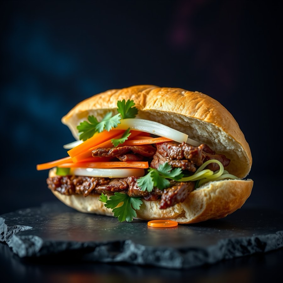 Lemongrass beef banh mi